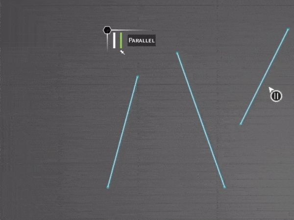 GIF animation of interactive cursor animation for sketch constraints in Ansys Discovery